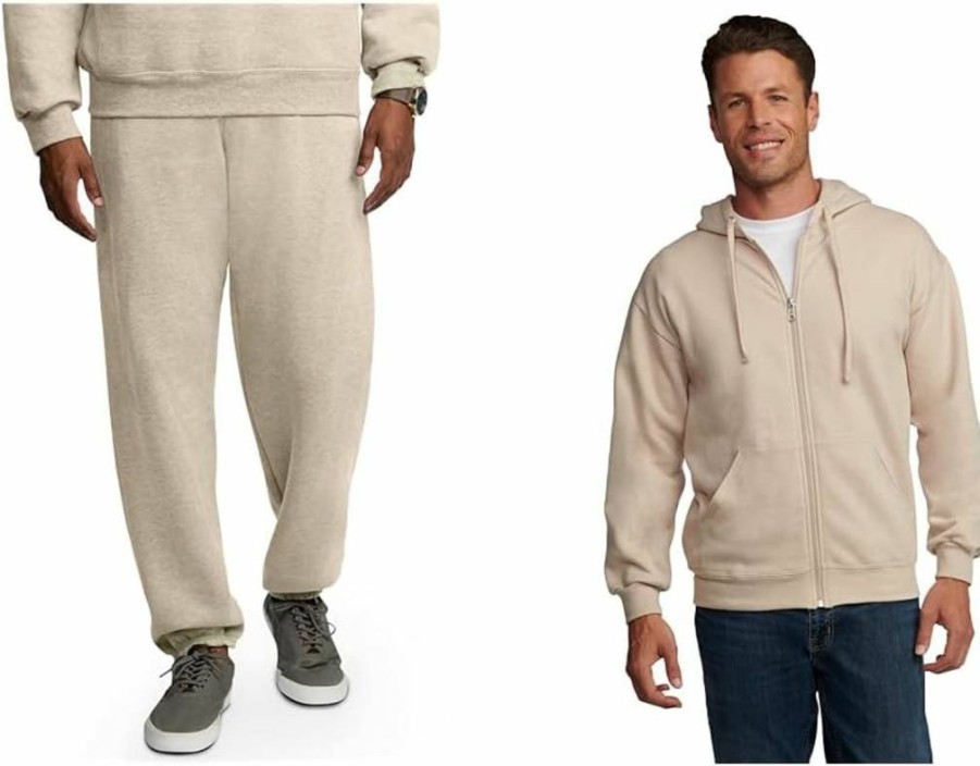 Fruit of the Loom Men's Relaxed Fit Fleece Sweatpants with Elastic Waist & Pockets - Soft, Breathable, Moisture-Wicking Joggers
