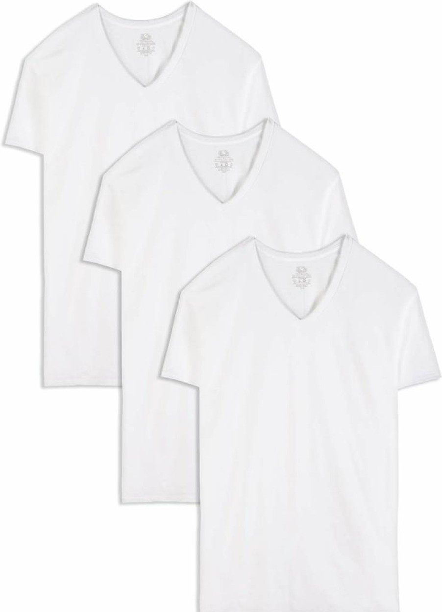 Fruit of the Loom Men's Big & Tall Tag-Free V-Neck Undershirts 3-Pack, 3X-Large Comfortable Breathable Cotton Underwear