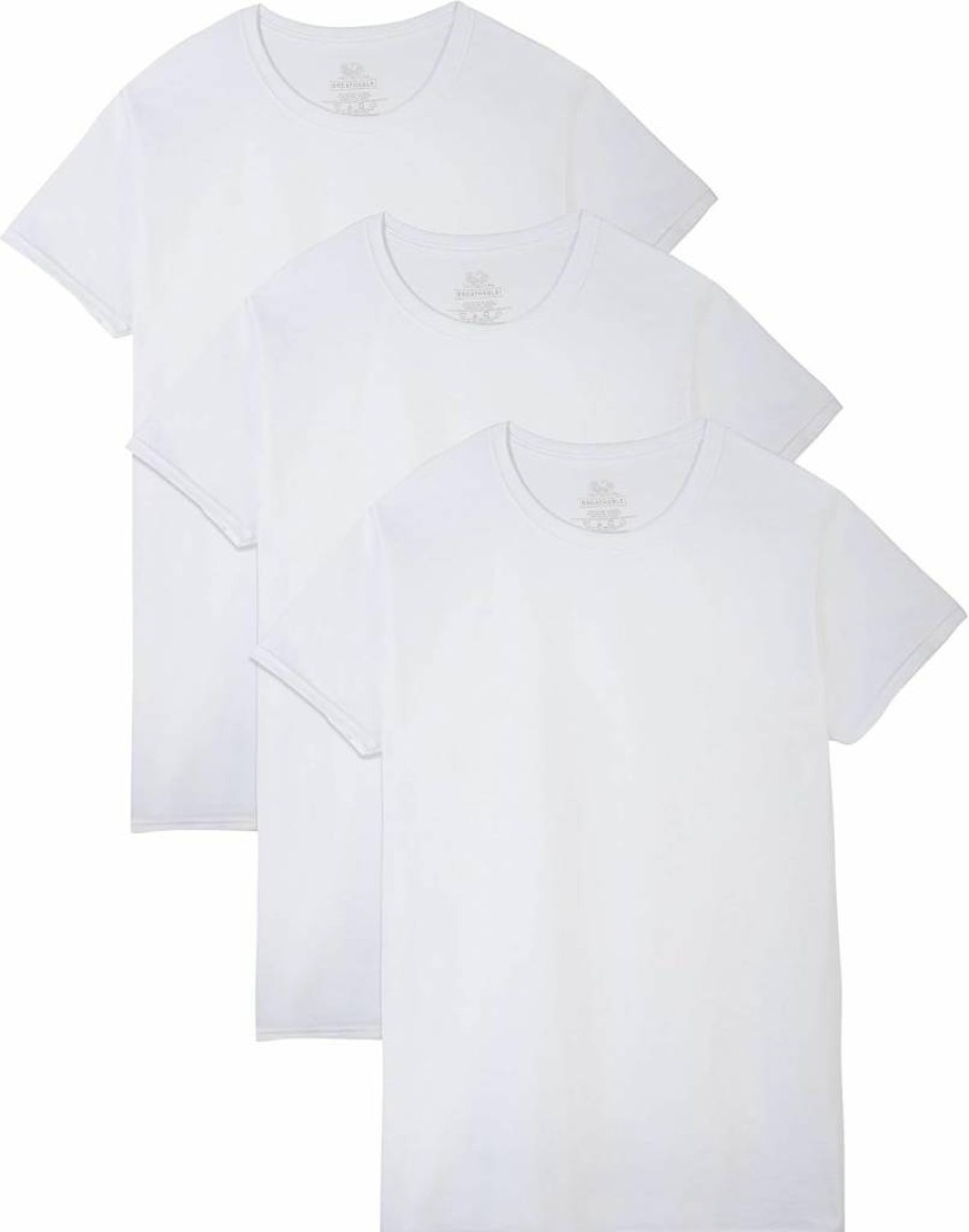 Fruit of the Loom Men's Big & Tall Cotton Breathable Undershirts for Comfort & Durability