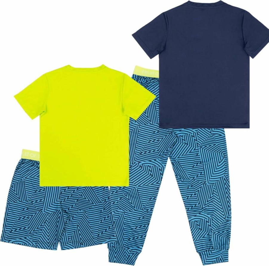 Fruit Of The Loom Boys' Loose Fit Pajama Set - 4-Piece Comfortable Sleepwear for Kids