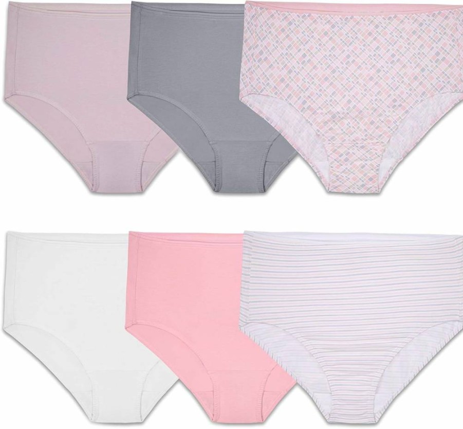 Fruit of the Loom Women's Comfort Stretch Cotton Underwear - Regular & Plus Size Breathable Soft Panties