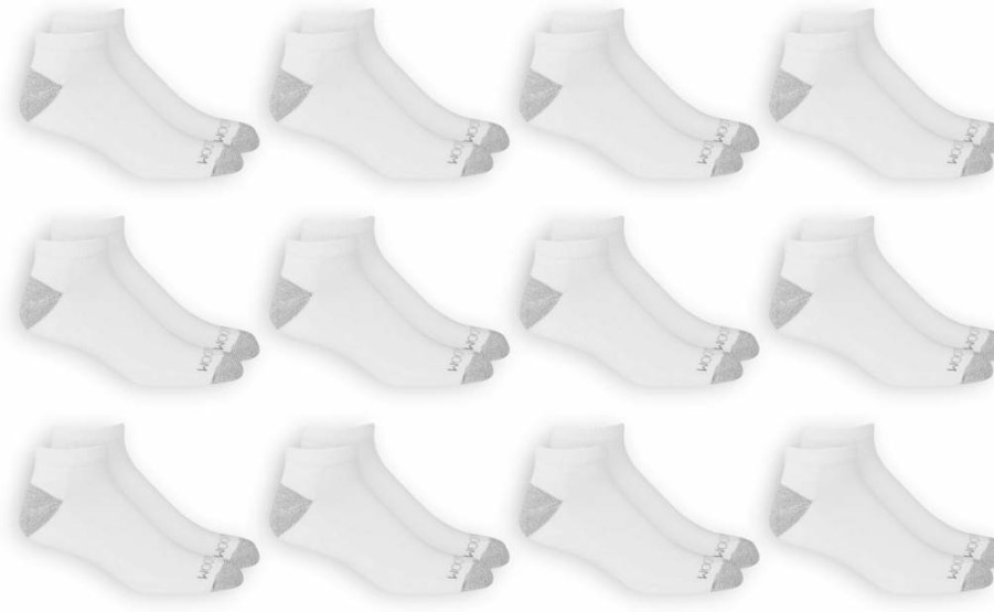 Fruit of the Loom Men's Dual Defense Low Cut Socks 12-Pack - Moisture-Wicking Breathable Athletic Socks for Everyday Comfort