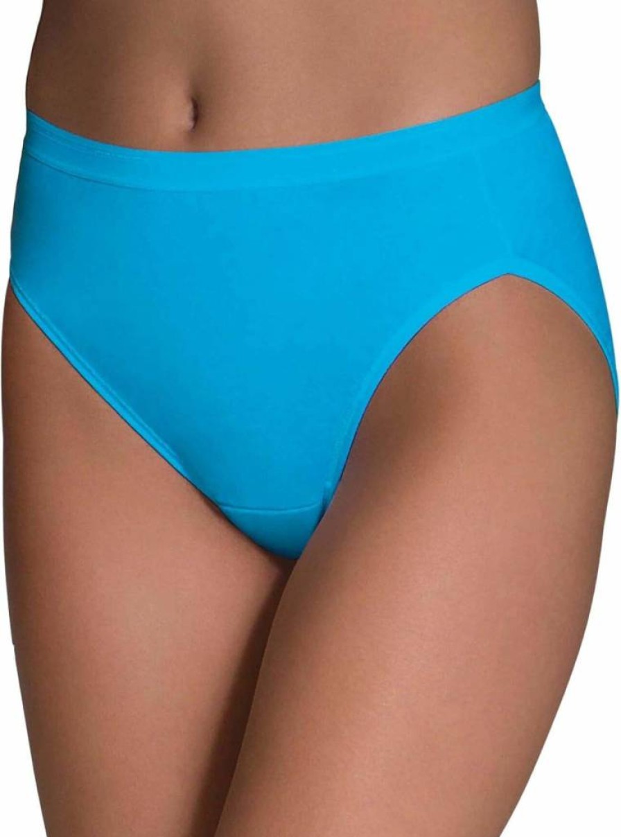 Fruit of the Loom Women's Cotton High Cut Brief Underwear - Soft Comfortable Breathable Panties