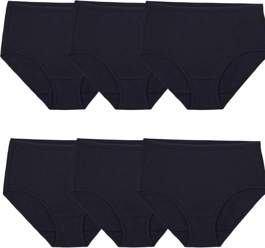 Fruit of the Loom Women's ComfortSoft Black Cotton Briefs - Soft Breathable Underwear for Everyday Wear