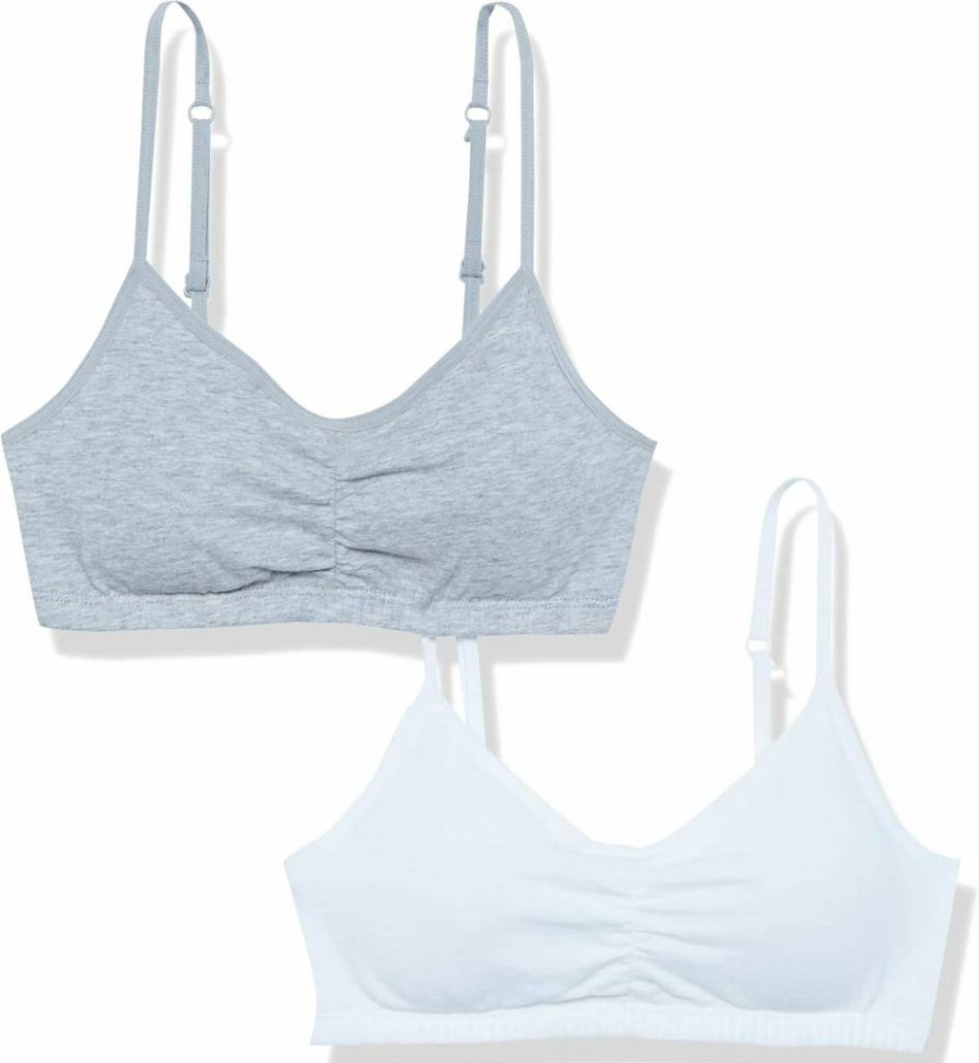 Fruit of the Loom Girls' Adjustable Comfort Bra 2-Pack with Removable Padding