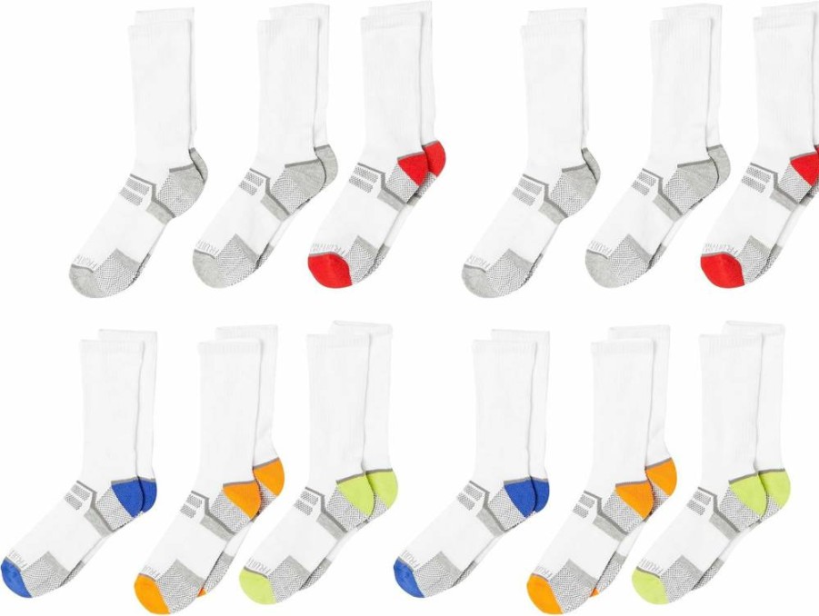 Fruit Of The Loom Boys' Crew Socks 12-Pack - Soft Everyday Active Socks for Kids
