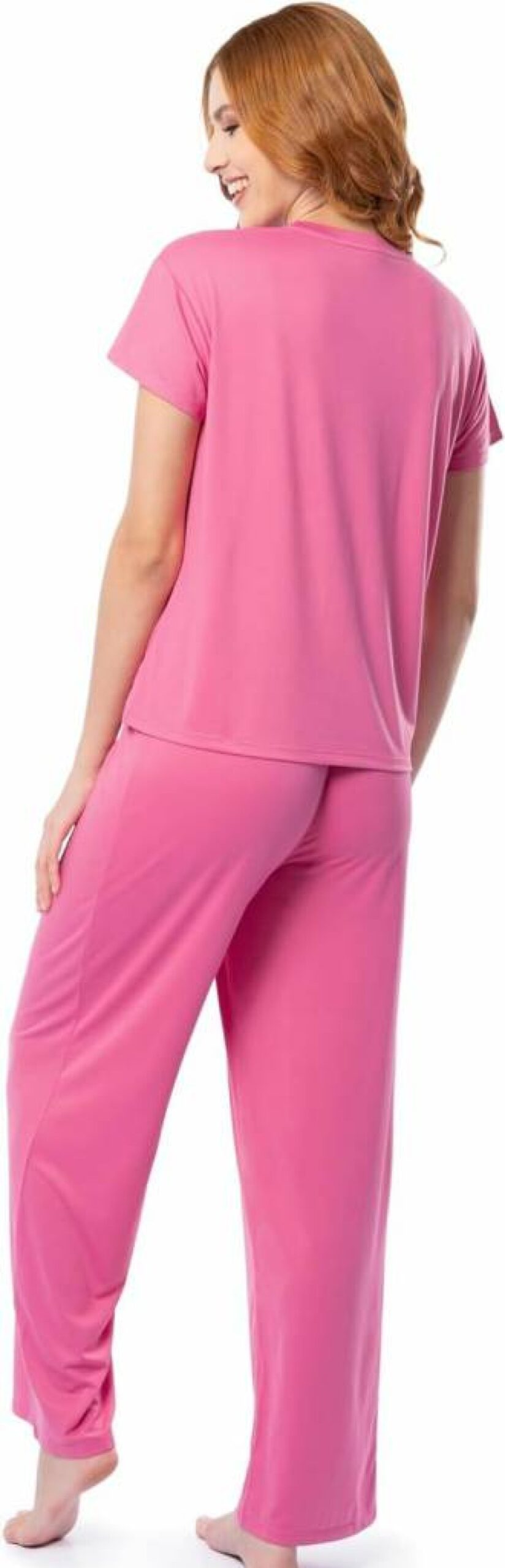 Fruit of the Loom Women's Sleep Set - Drop Shoulder Tee & Convertible Waist Lounge Pajamas