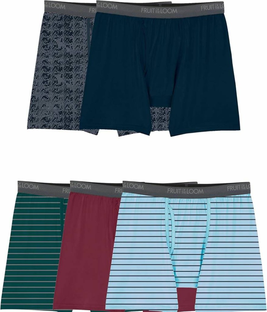 Fruit of the Loom Men's Micro Stretch Boxer Briefs - Lightweight, Moisture Wicking & Flexible Underwear for Active Comfort