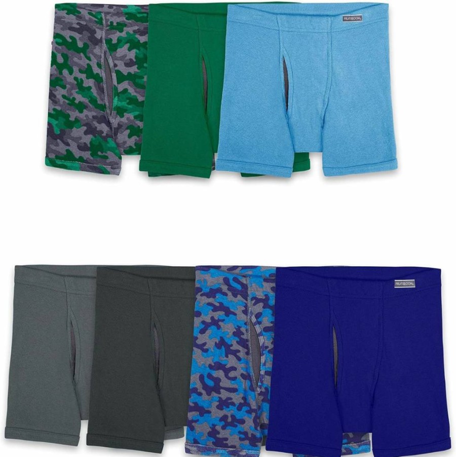 Fruit of the Loom Boys' Cool Comfort Boxer Briefs with Breathable Coolzone Fly for All-Day Wear