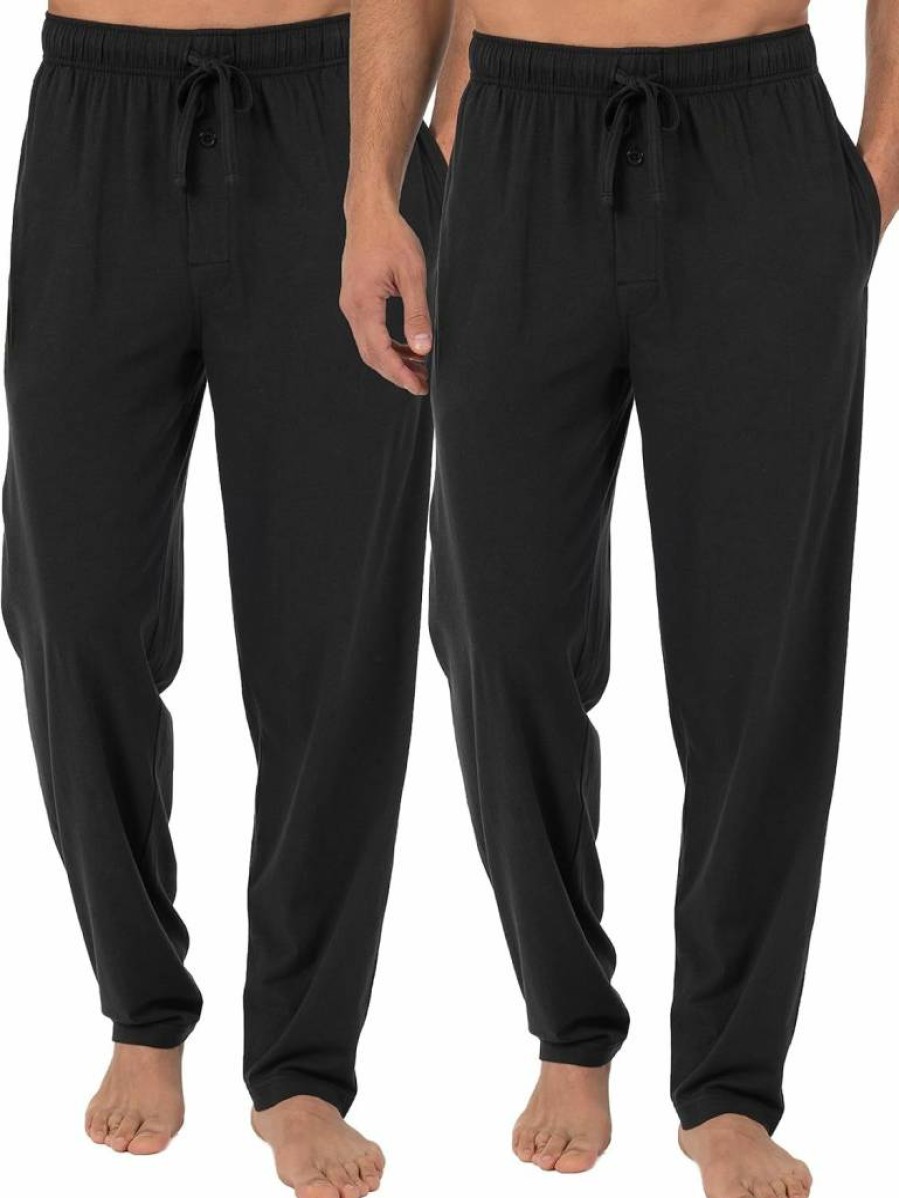 Fruit of the Loom Men's Jersey Knit Sleep & Lounge Pants - Comfortable Pajama Pants (1-Pack & 2-Pack Options)