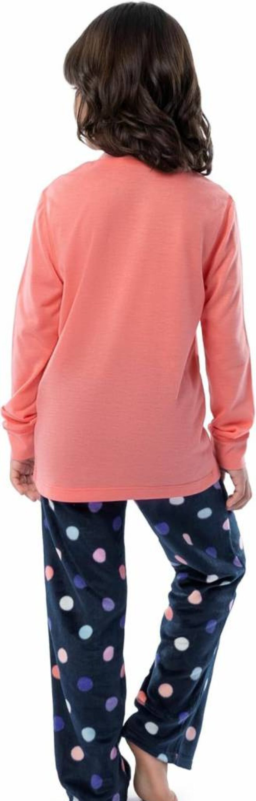 Fruit of the Loom Girls' Long Sleeve Cotton Henley Pajama Set with Fleece Pants - Soft Sleepwear for Kids