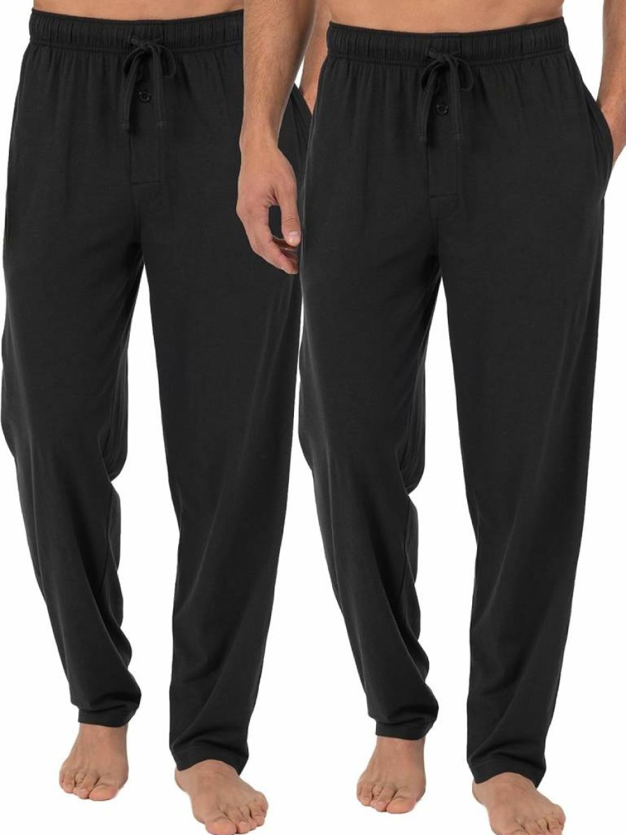 Fruit of the Loom Men's Jersey Knit Pajama Pants & Lounge Sleepwear (1-Pack, 2-Pack) - Comfort Fit Extended Sizes