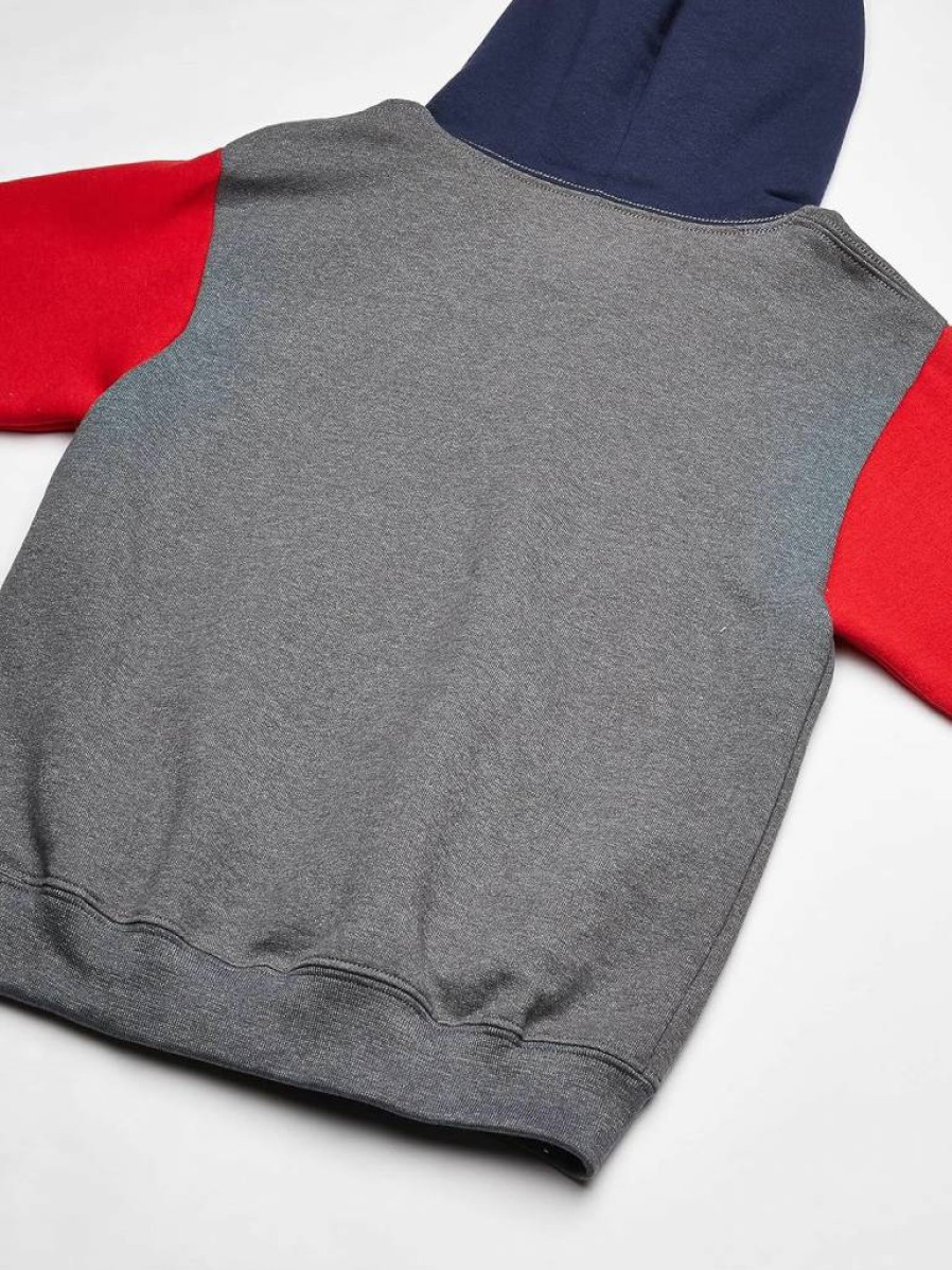 Fruit Of The Loom Boys Fleece Hoodie & Sweatpants Set, Charcoal Heather/True Red Pullover & Joggers, Small US, Comfortable Kids Activewear