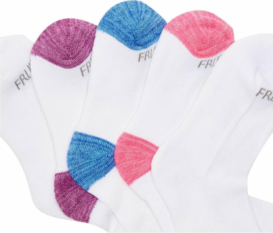 Fruit of the Loom Girls' Athletic Crew Socks 10-Pack - Comfortable Everyday Sports Socks for Kids
