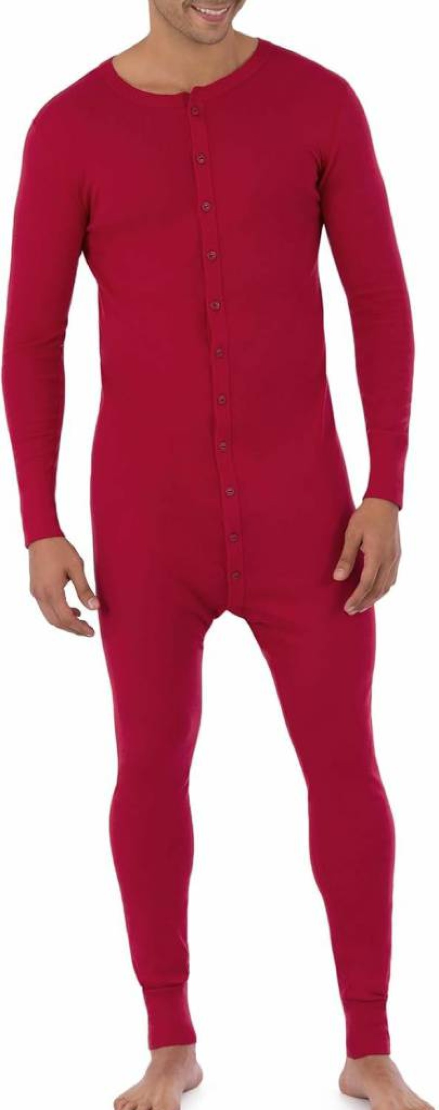 Fruit of the Loom Men's Premium Thermal Union Suit - Warm One-Piece Underwear for Cold Weather
