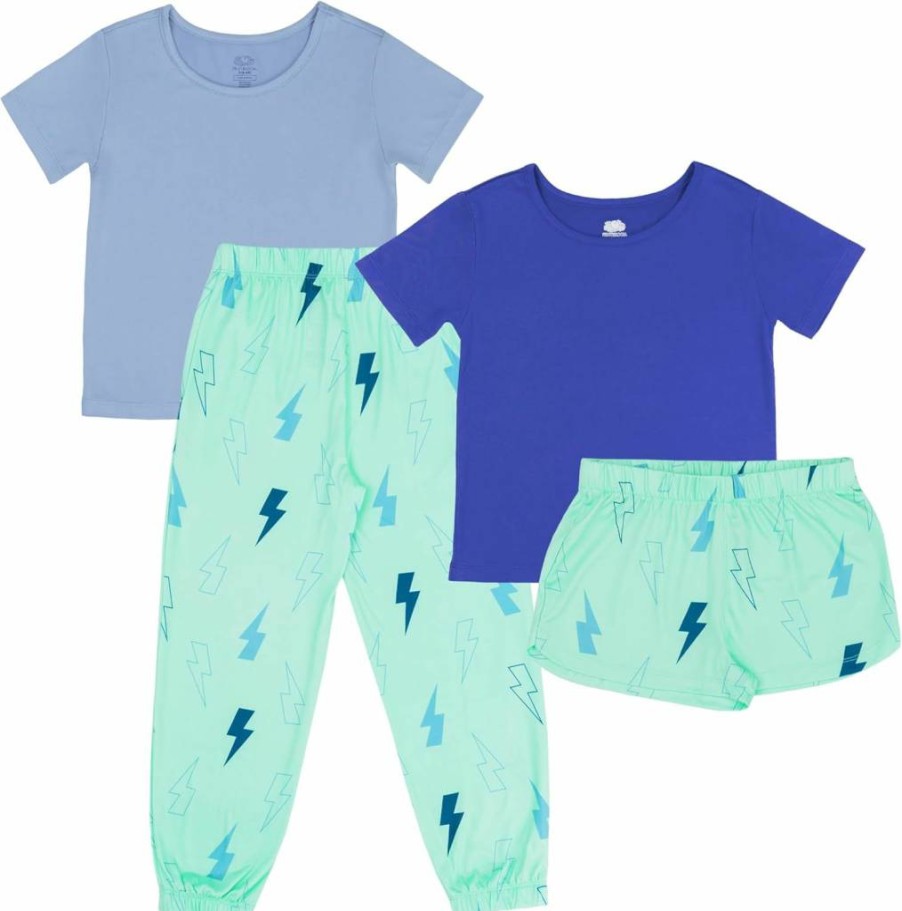 Fruit Of The Loom Girls' 4-Piece Pajama Set - Loose Fit Sleepwear for Girls