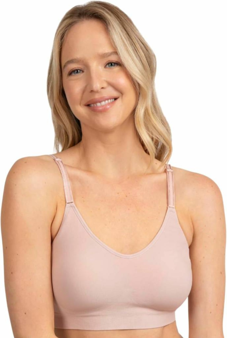 Fruit of the Loom Women's Seamless Wireless Bra 2-Pack with Built-In Pads - All-Day Comfort 360 Stretch