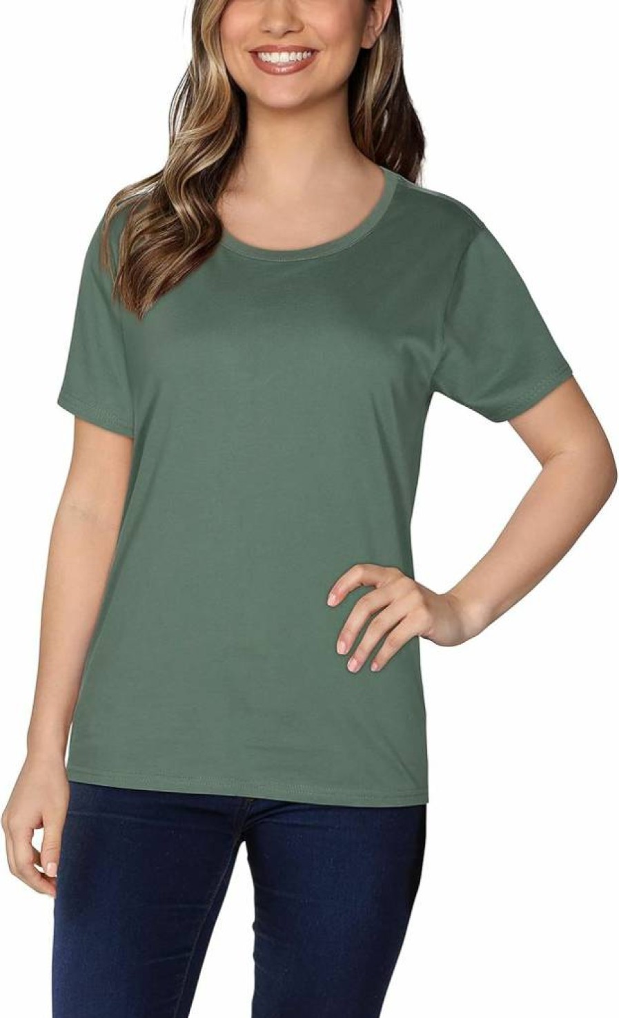 Fruit of the Loom Women's Pima Cotton Short Sleeve T-Shirt - Soft Comfort Crew Neck Tee
