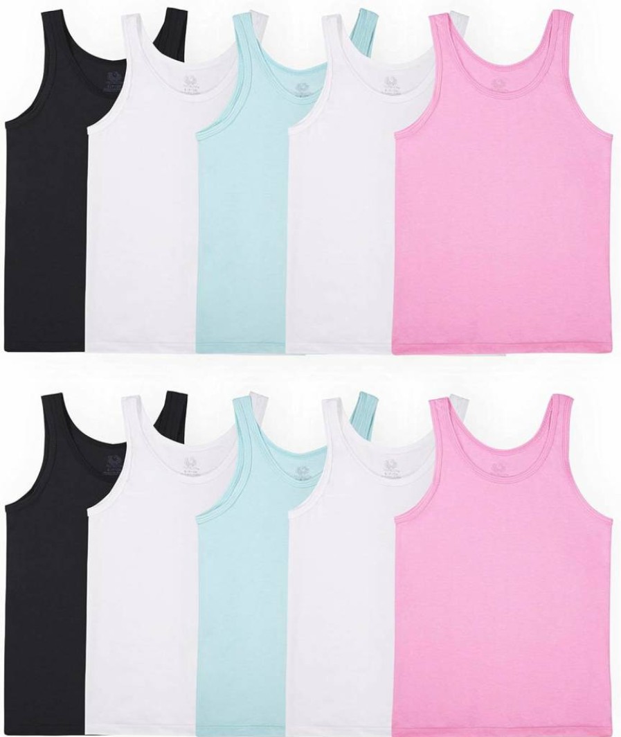 Fruit of the Loom Girls' Camisoles & Tank Tops - Soft Cotton Undershirts for Kids