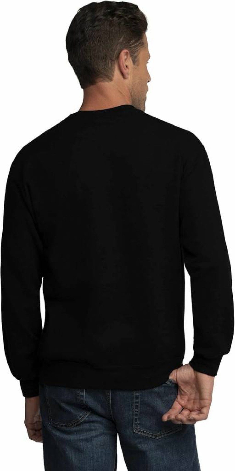 Fruit of the Loom Men's Eversoft Fleece Crewneck Sweatshirt 2-Pack, Moisture Wicking, Breathable, Soft Comfort, Sizes S-4X, Black & Navy