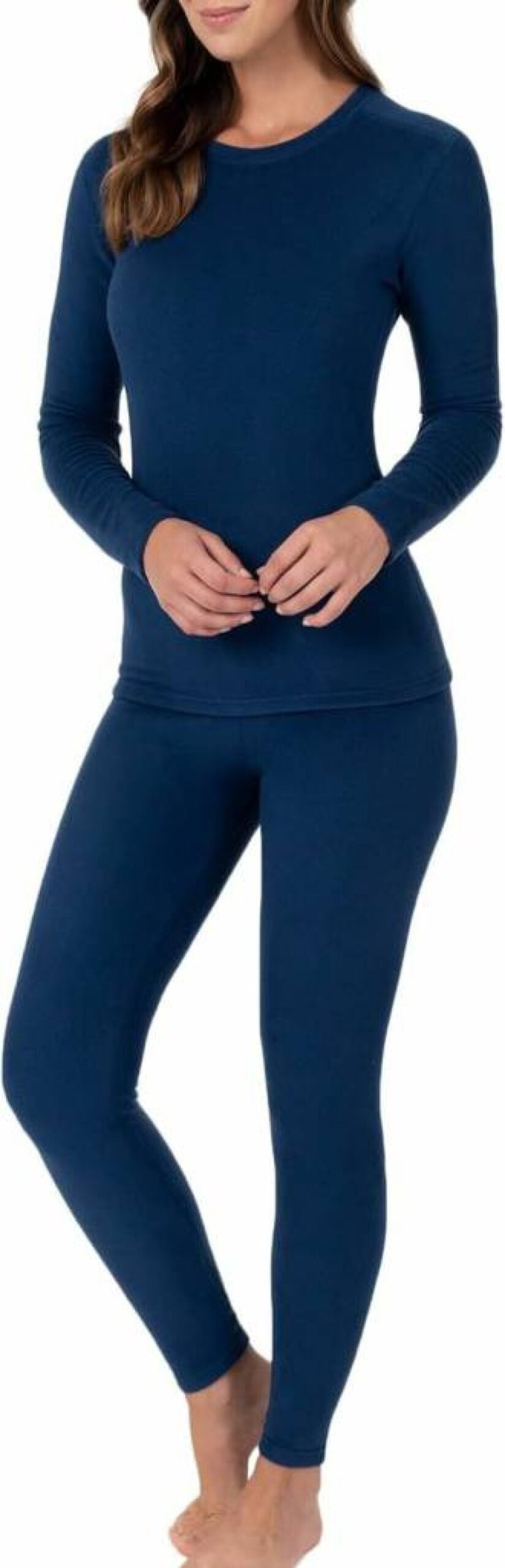 Fruit of the Loom Women's Thermal Underwear Set - Fleece Lined Stretch Long Johns for Warmth & Comfort