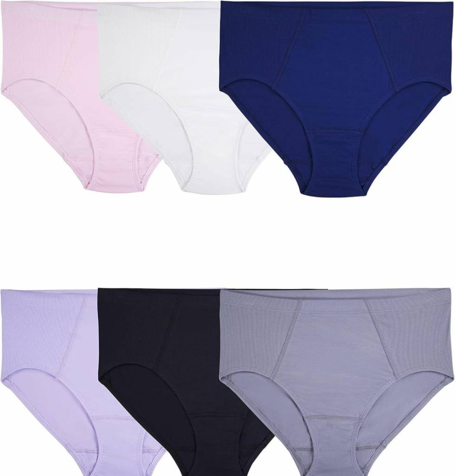 Fruit of the Loom Women's Plus Size Briefs - Flexible Fit Comfort Underwear, Assorted Colors, Size 11 US