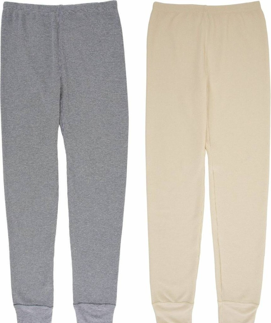 Fruit Of The Loom Girls' 2-Pack Thermal Waffle Bottoms - Soft & Warm Winter Pants