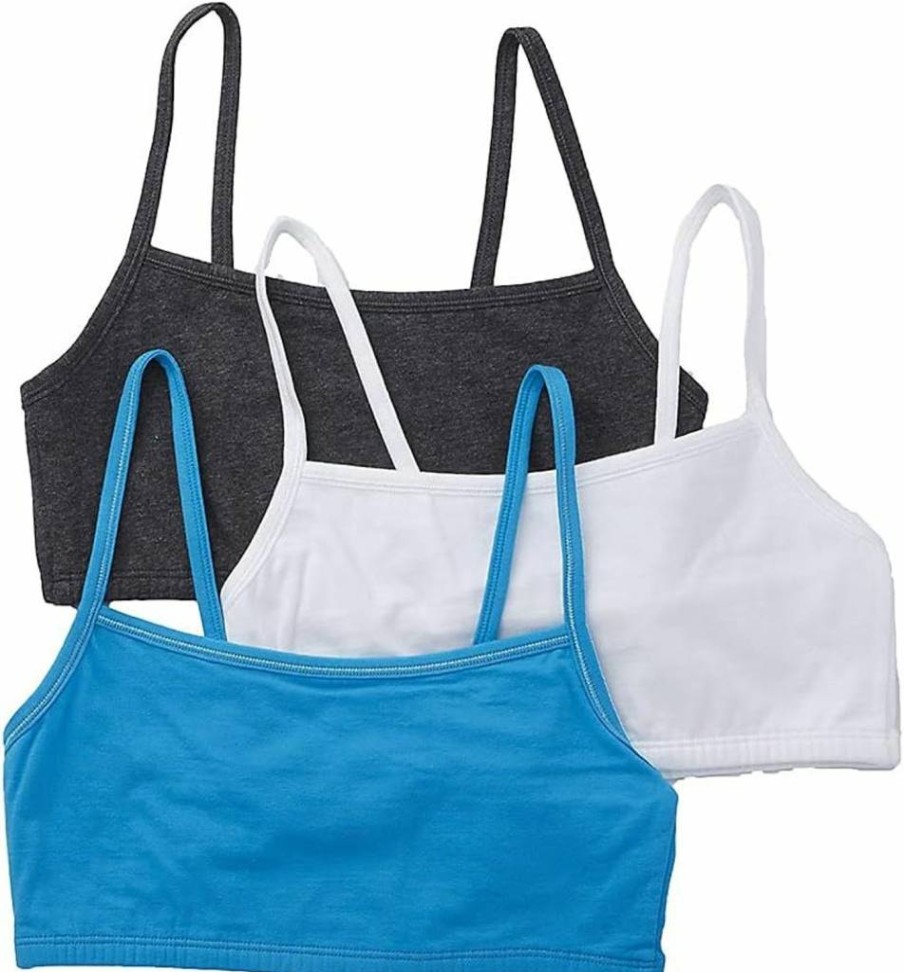 Fruit of the Loom Women's Cotton Sports Bra - Comfortable Spaghetti Strap Activewear for All-Day Wear