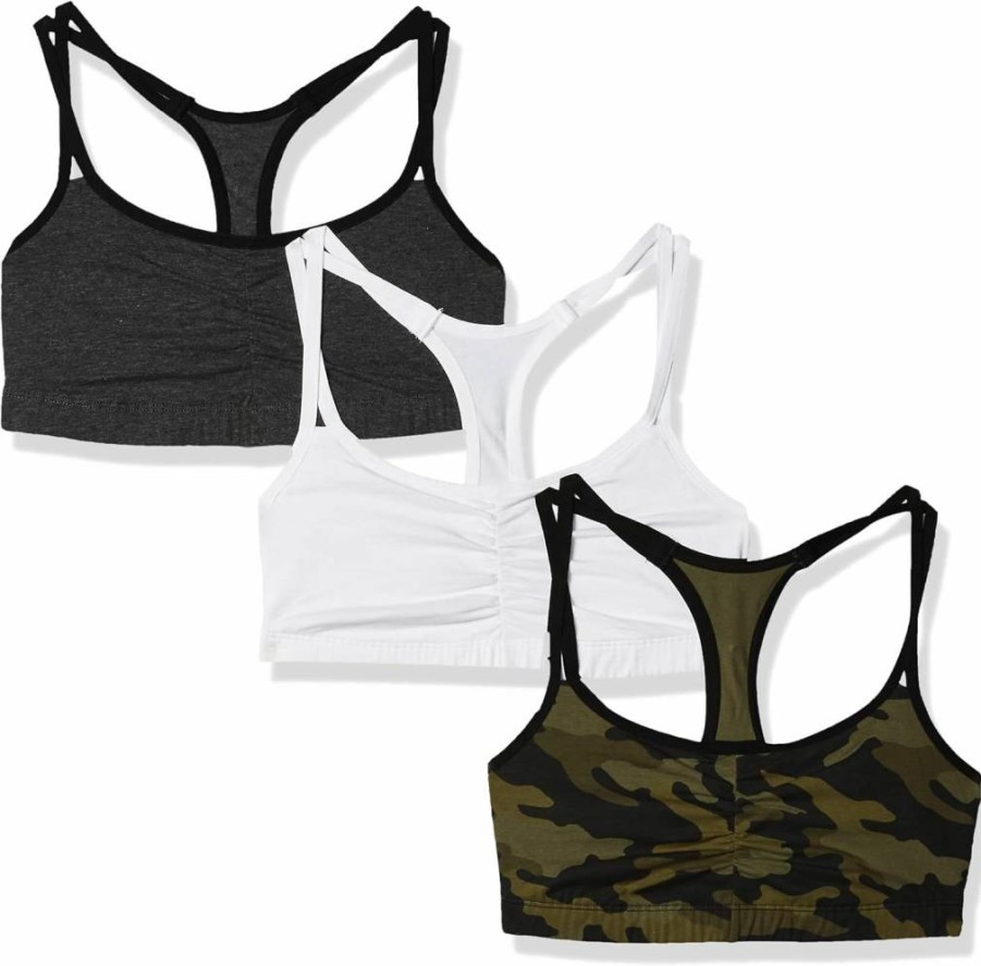 Fruit of the Loom Women's Cotton Sports Bra - Comfortable Spaghetti Strap Activewear for All-Day Wear
