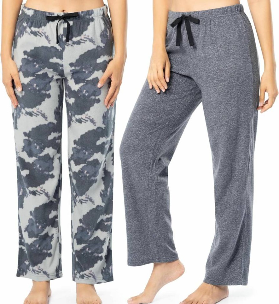 Fruit Of The Loom Women's Cozy Fleece Sleep Pants - Soft Winter Pajama Bottoms 2-Pack