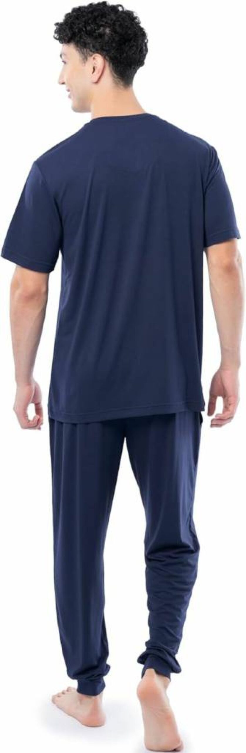Fruit of the Loom Men's 360 Stretch Comfort Pajama Set - Soft Crewneck Top & Jogger Pants for Relaxed Sleepwear