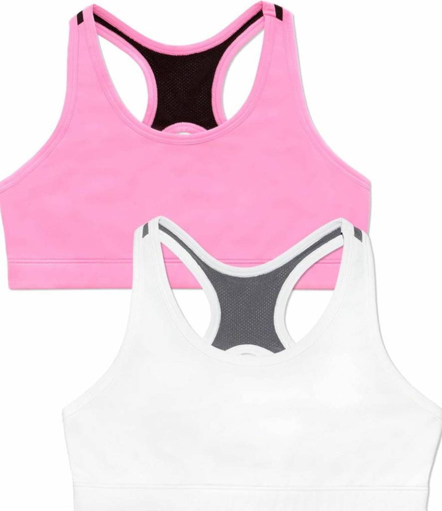 Fruit of the Loom Girls' Stay Dry Racerback Sports Bra - Breathable Moisture-Wicking Workout Top for Active Teens
