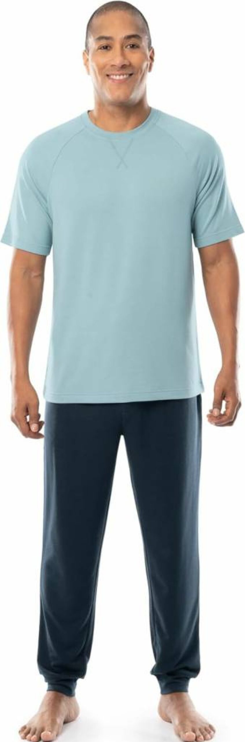 Fruit of the Loom Men's French Terry Sleep Pajama Set - Comfortable Top & Jogger Pants for Relaxation