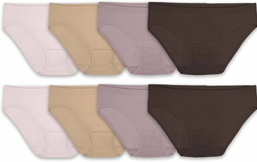 Fruit of the Loom Women's Seamless 360° Stretch Bikini Panties - 8-Pack Assorted Colors | Soft Comfort Underwear