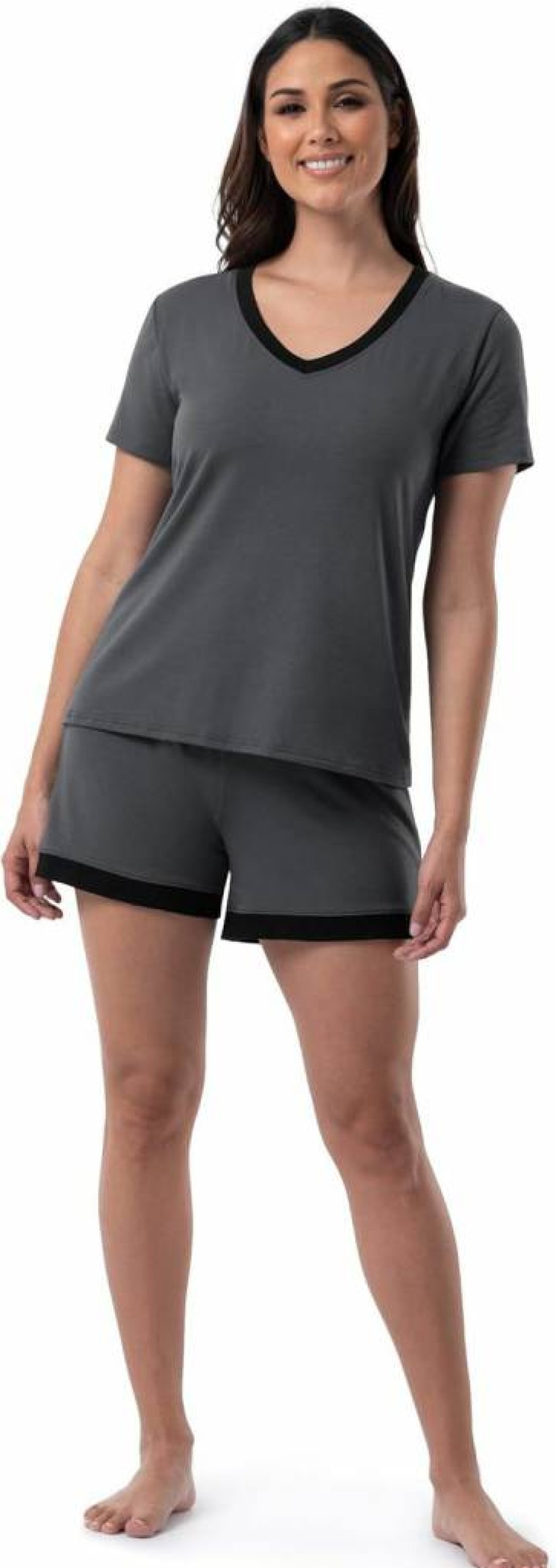 Fruit of the Loom Women's 2-Piece Sleep Set - Soft Short Sleeve Tee & Comfortable Shorts for Nightwear