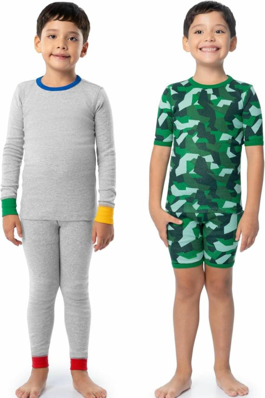 Fruit of the Loom Boys' 4-Piece Snug Fit Pajama Set - Comfortable Kids Sleepwear