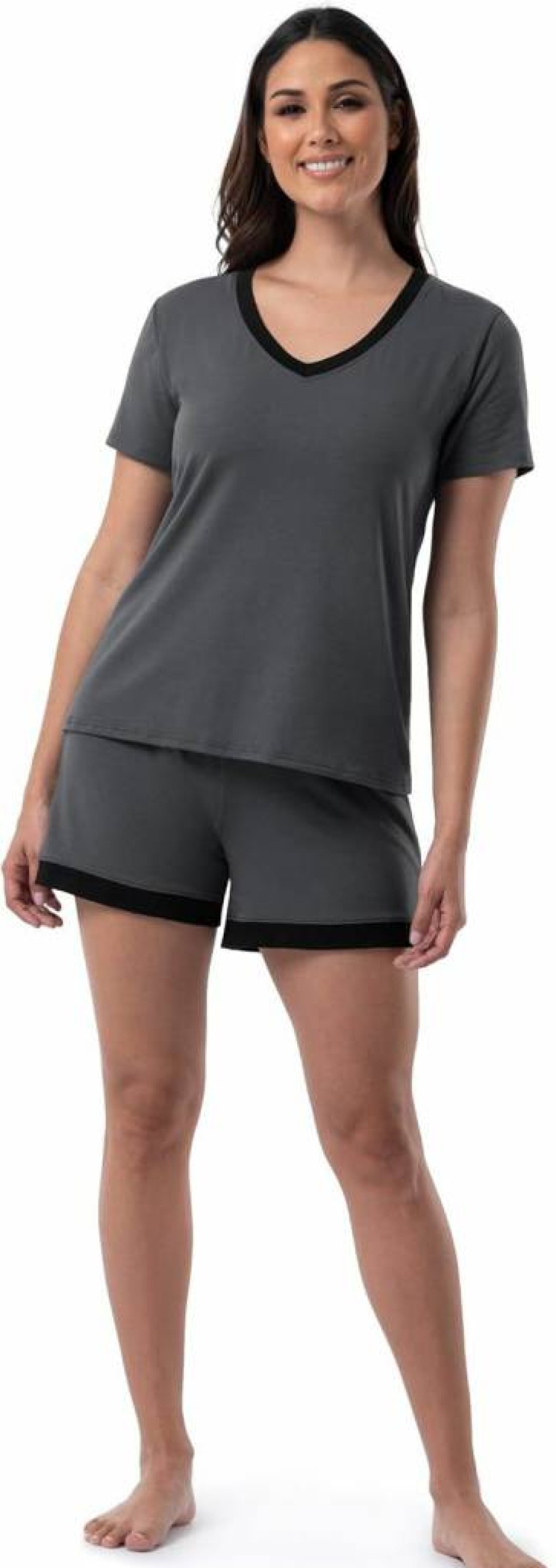 Fruit of the Loom Women's 2-Piece Sleep Set - Soft Short Sleeve Tee & Comfortable Shorts for Nightwear