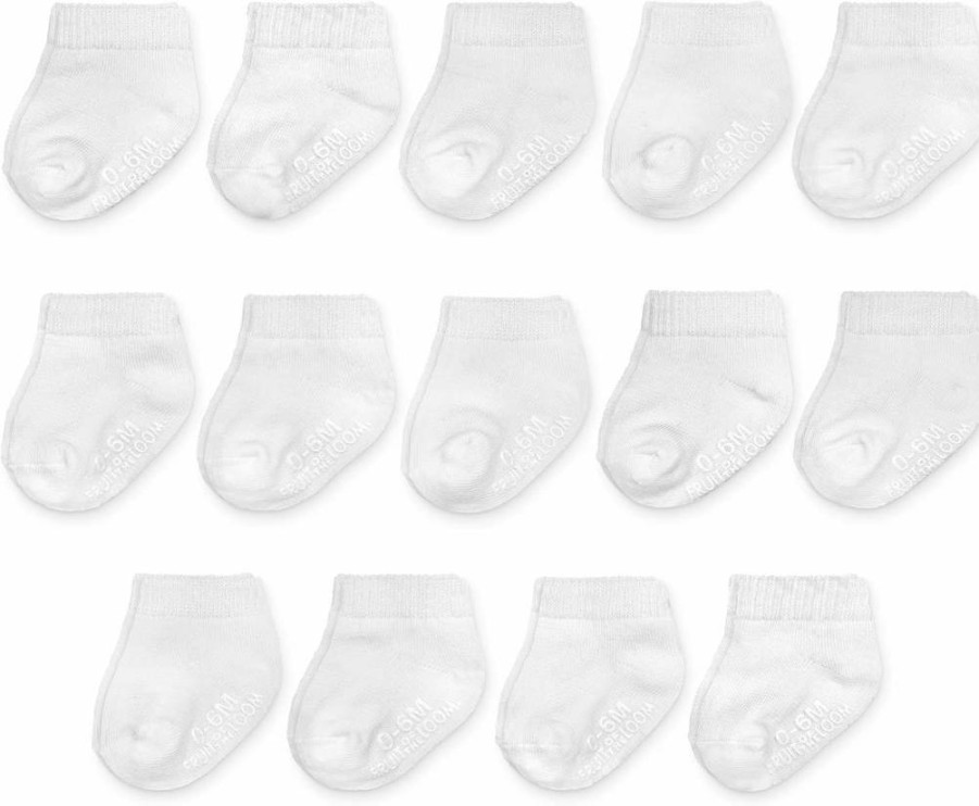 Fruit of the Loom Baby 14-Pack Stretch Cotton Socks with Flex Zones for Unisex, Girls & Boys - Grow & Fit Design