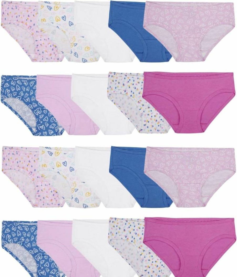 Fruit of the Loom Girls' Soft Cotton Hipster Underwear | Comfortable Breathable Panties for Kids & Teens