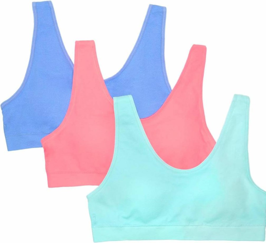 Fruit of the Loom Girls' Seamless Stretch Sports Bra - Comfortable Breathable Activewear for Teens and Kids