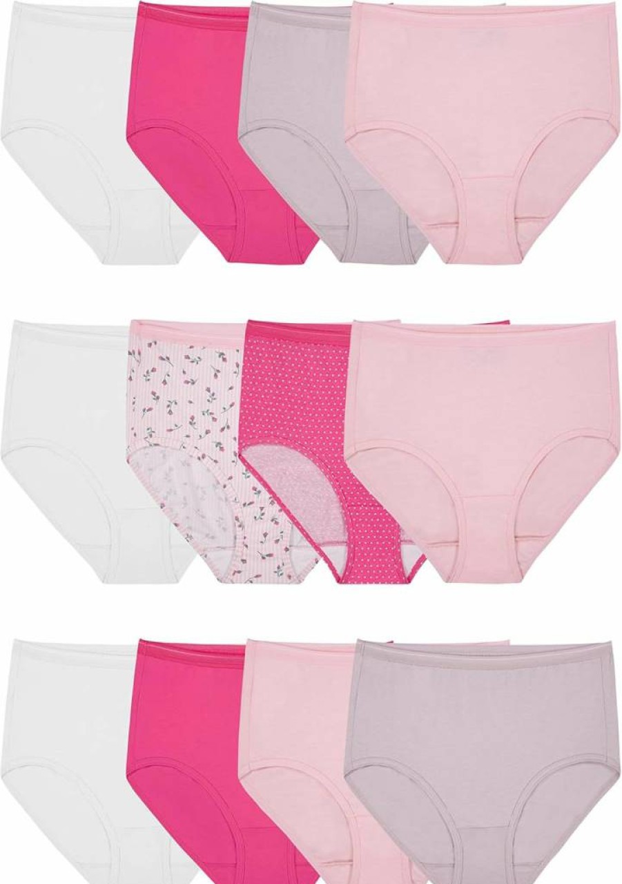 Fruit of the Loom Women's Breathable Cotton Underwear Multipacks - Tag-Free Comfort, Plus Size Options, Soft Everyday Panties