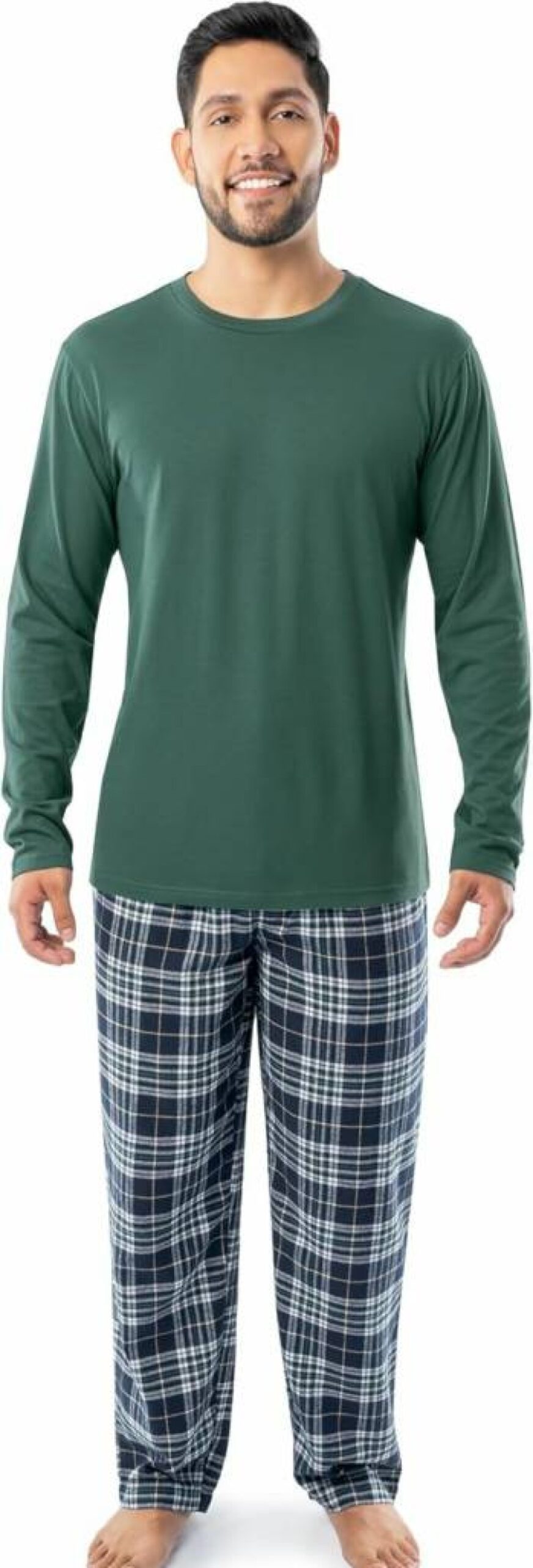 Fruit of the Loom Men's Comfortable Jersey Knit & Flannel Pajama Set for Relaxed Sleepwear