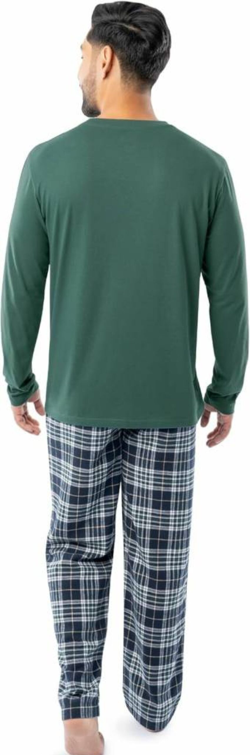 Fruit of the Loom Men's Comfortable Jersey Knit & Flannel Pajama Set for Relaxed Sleepwear