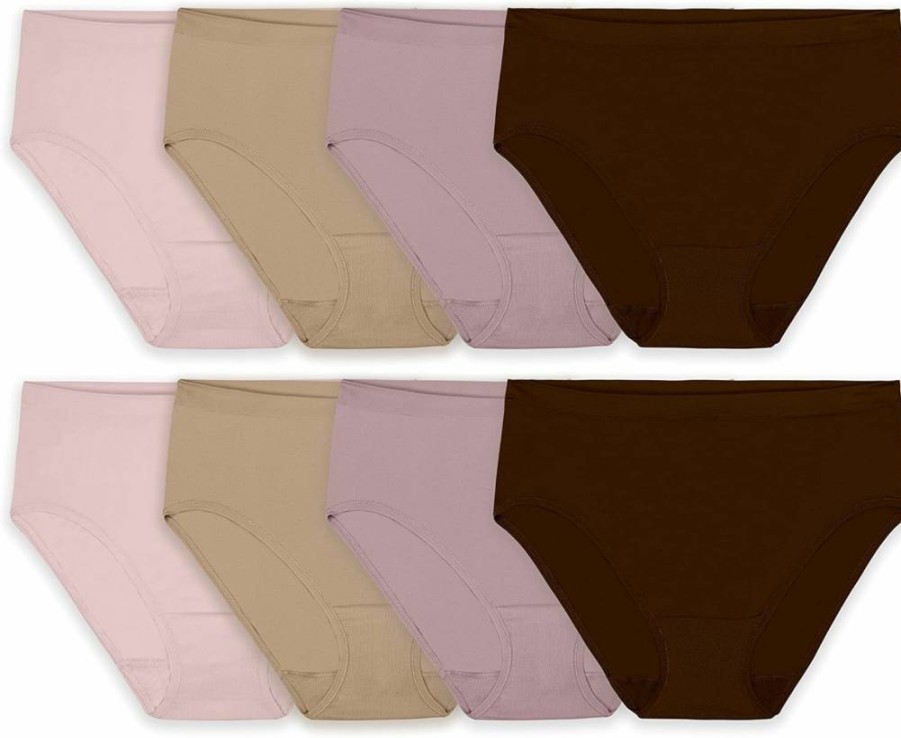 Fruit of the Loom Women's Seamless High-Cut Underwear 8-Pack - Assorted Colors Soft Comfort Fit Panties