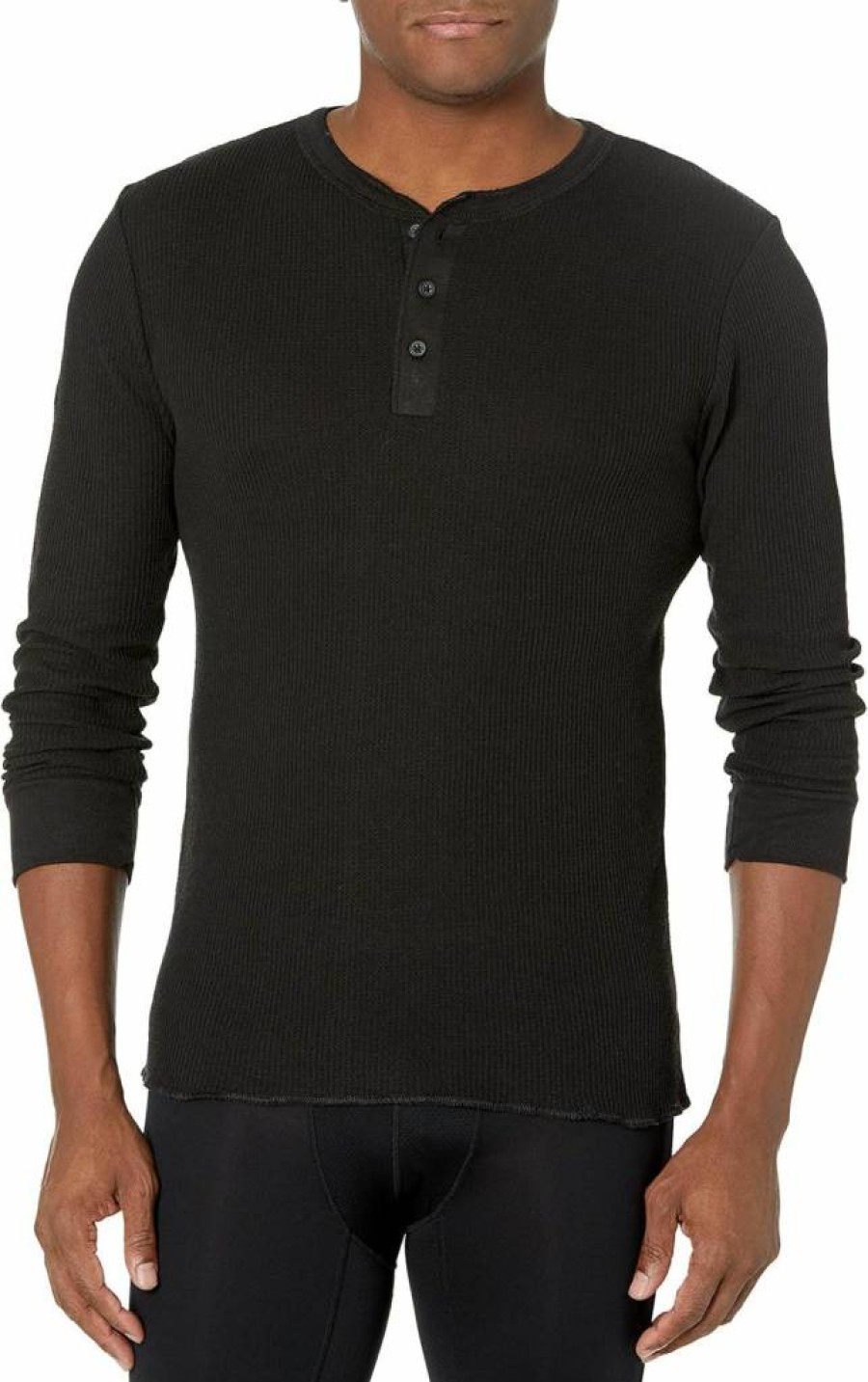 Fruit of the Loom Men's Classic Midweight Waffle Thermal Henley Shirt Long Sleeve Comfortable Cotton Top
