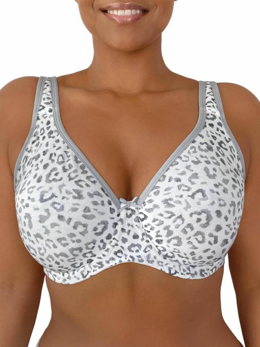 Fruit of the Loom Women's Plus Size Cotton Underwire Bra - No Pinch Straps, Smoothing Side & Back Support, Comfort Fit Wireless Bralette