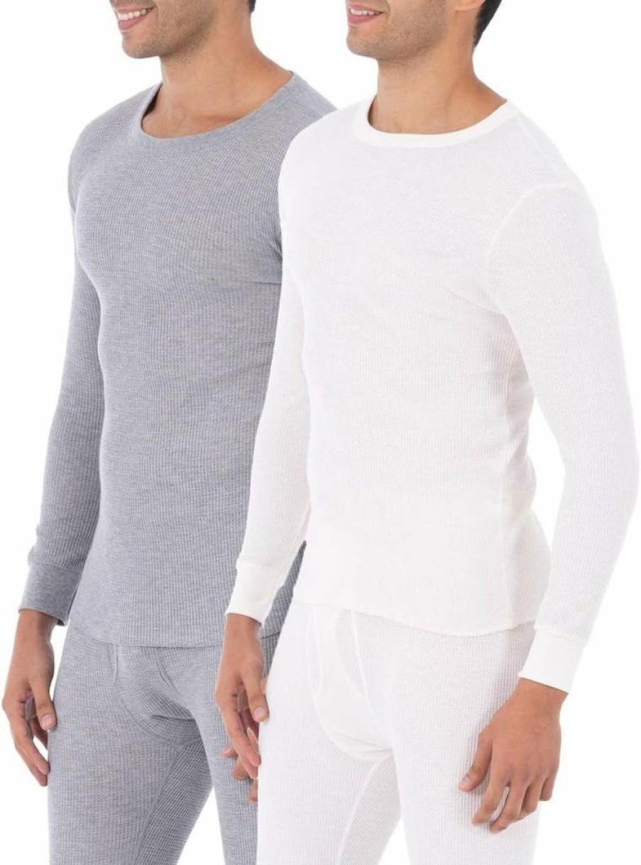 Fruit of the Loom Men's Classic Midweight Waffle Thermal Crew Neck Shirt for Warmth and Comfort