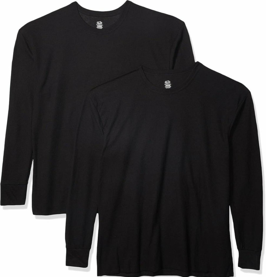 Fruit of the Loom Men's Classic Midweight Waffle Thermal Crew Neck Shirt for Warmth and Comfort