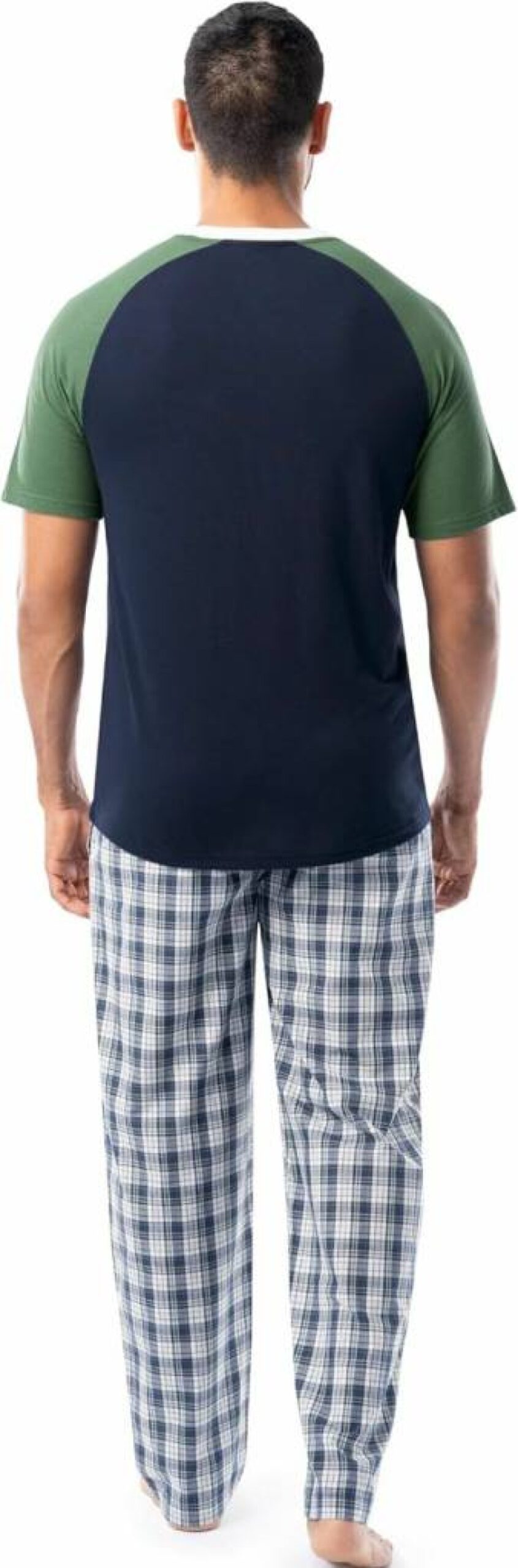 Fruit of the Loom Men's Comfortable Jersey Henley & Broadcloth Pajama Set - Sleepwear PJS