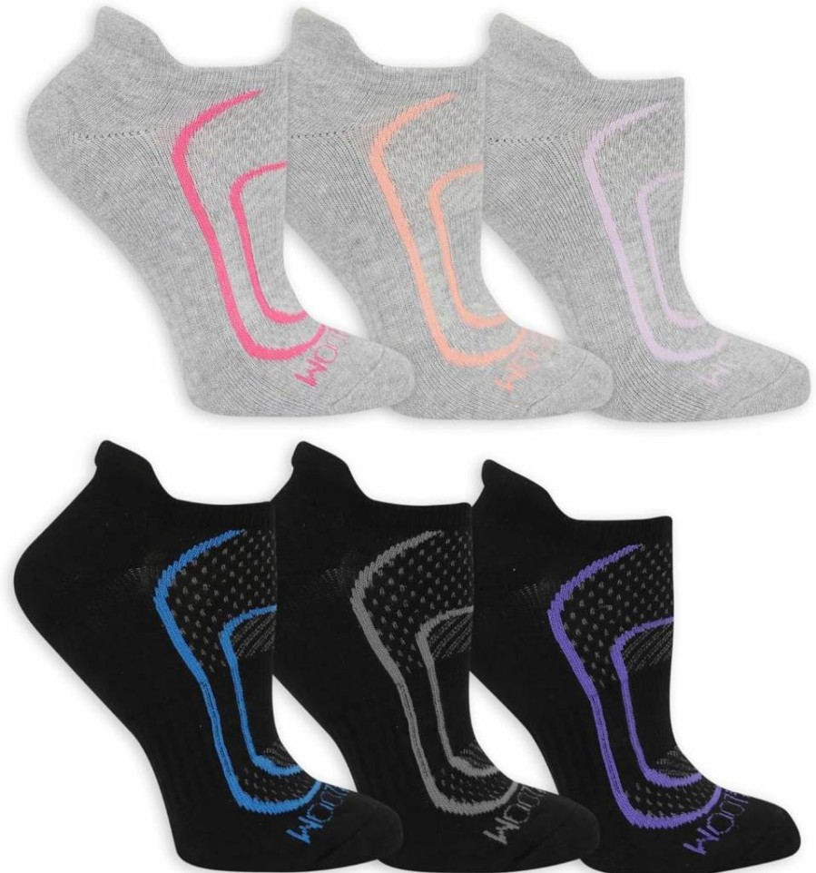 Fruit of the Loom Women's No Show Socks 6-Pack with Coolzone Technology and Stay-Tab Design